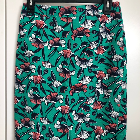 J Crew Green / Black/ Pencil skirt $45 Size 00 - Picture 5 of 9
